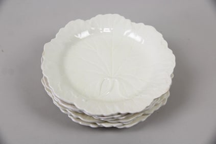 Lot of 6 Queens Ware Ceramic Wedgwood Plates, Cabbage Leaf