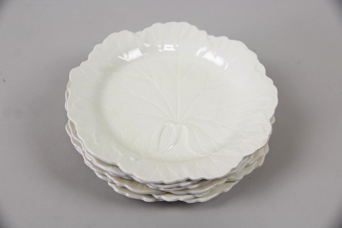 Lot of 6 Queens Ware Ceramic Wedgwood Plates, Cabbage Leaf (1 of 10)