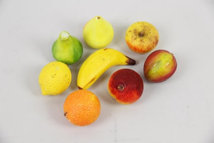 Set of 8 Miniature Folk Art Stone Fruit