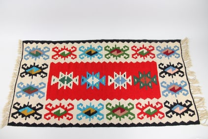 Small Colorful Kilim Rug, 2x4 Ft