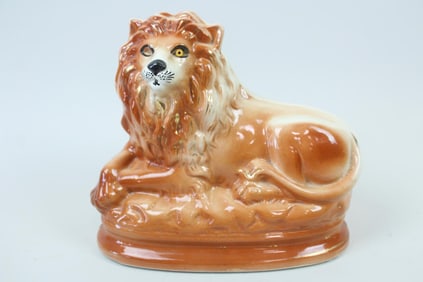 Large Staffordshire Ceramic Lion Figure
