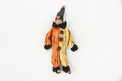 Folk Art Primitive Circus Clown Figure, Ornament