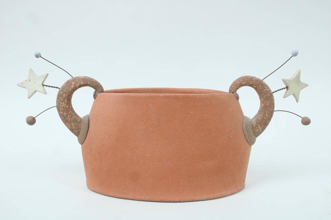 Memphis Style Studio Pottery Vessel with Stars, James Johnston (1 of 8)