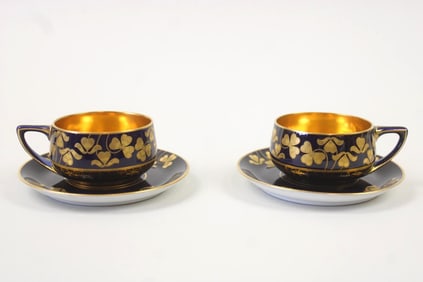 Pair of Rosenthal Donatello Porcelain Teacups & Saucers