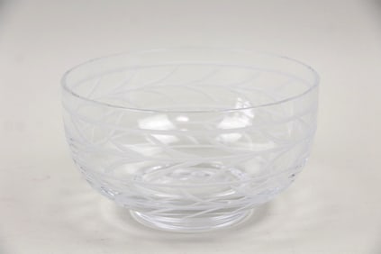 Tiffany "Wheat Leaf" Crystal Glass Serving Bowl