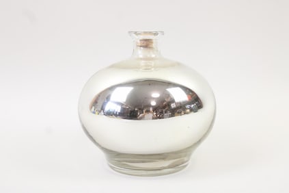 Sculptural Mercury Glass Jug, Vase with Cork Stopper