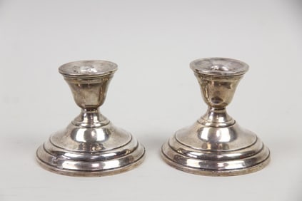 Pair of International Silver Company Weighted Sterling Silver Candlesticks