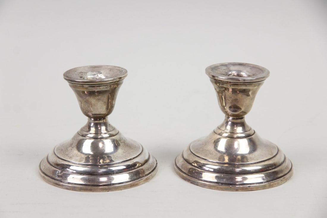 Pair of International Silver Company Weighted Sterling Silver Candlesticks (1 of 8)