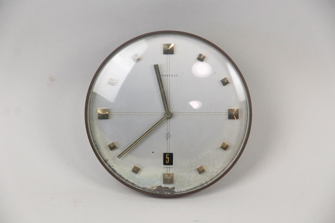 Glass and Metal Desk Clock by Tiffany & Co. (1 of 7)