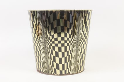 J.V. Reed Optical Illusion Metal Trash Can, Op Art