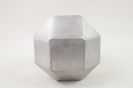 Faceted Hexagonal Metal Abstract Scientific Sculpture