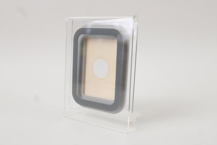 Lucite Mid-Century Modern Table Top Picture Frame, Op Art