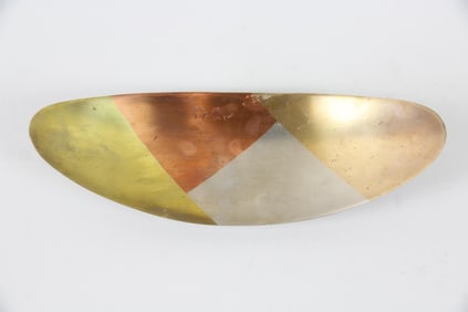 Los Castillo Style Mixed Metals Footed Dish, Metales Casados