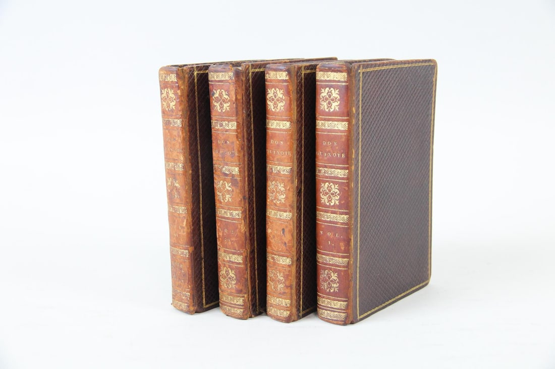 4 Volume Don Quixote Leather Book Set, Cervantes London 1821 (1 of 10)