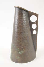 Modernist Hammered Copper Pitcher