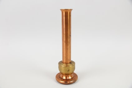 Machine Age Copper Candlestick, Minimalist
