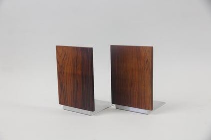 Minimalist Metal & Wood Bookends, Martz Style