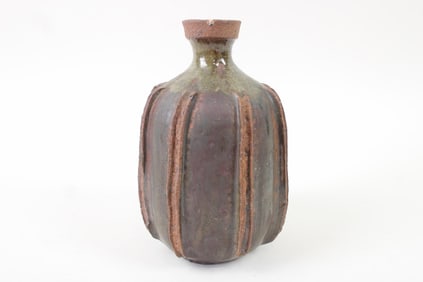 Brutalist Stoneware Studio Pottery Vase