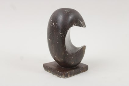 Abstract Crescent Moon Stone Sculpture