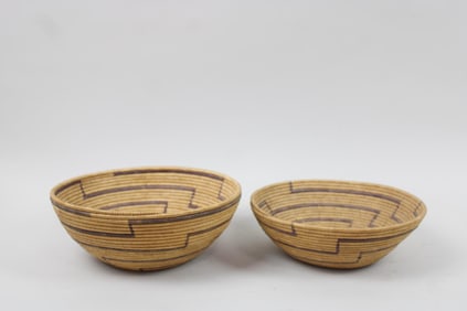 Pair of Native American Coiled Baskets