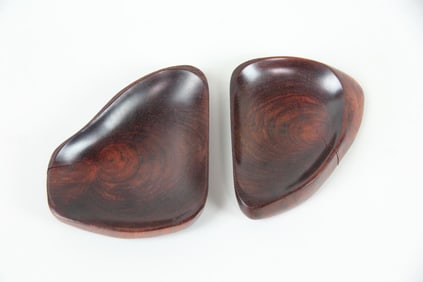Pair of Organic Sculptural Rosewood Trays, Dishes