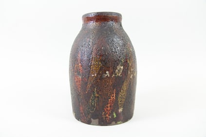 Studio Pottery Thrown Vase, Jug with Textured Glaze