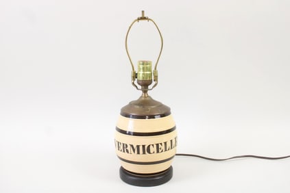 Ceramic Honey Pot Jug Table Lamp, 'Vermicelle'