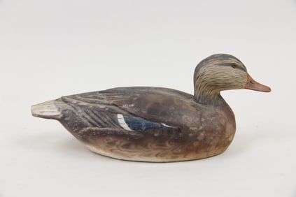 Small Painted Wood Mallard Hen Duck Decoy