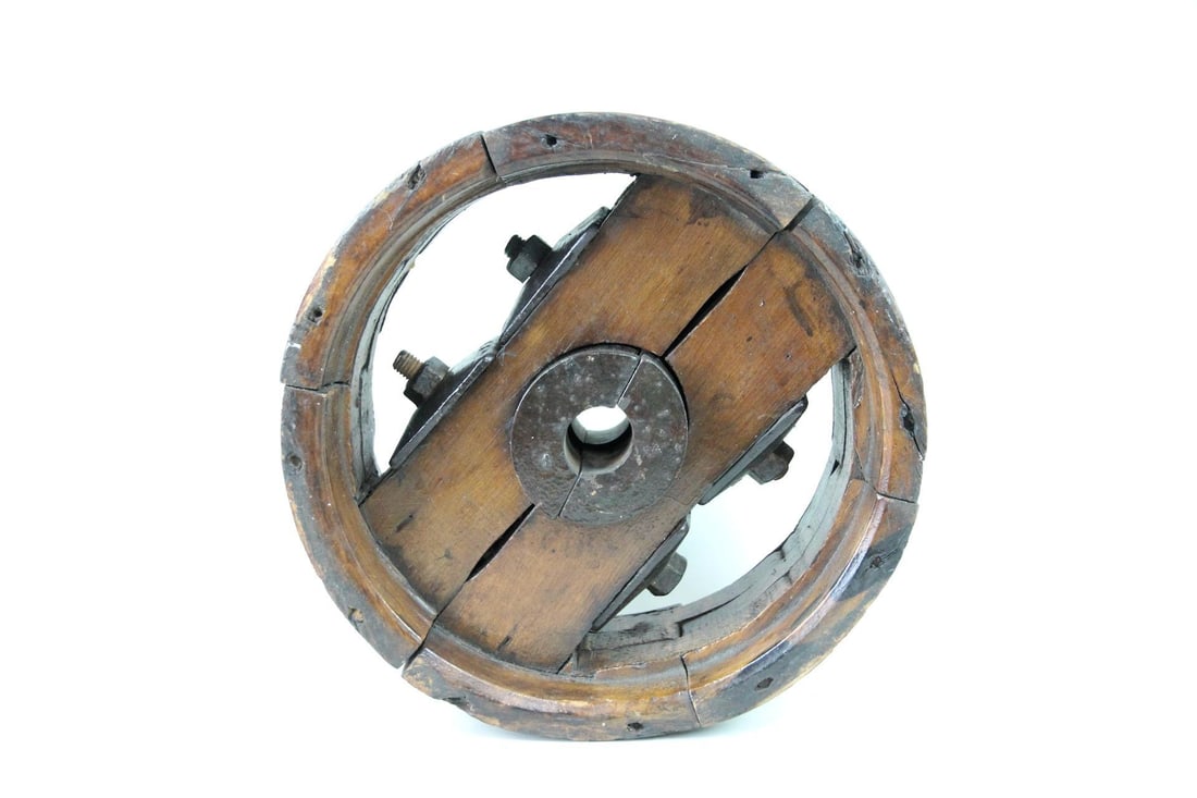 Industrial Wooden Flat Belt Farm Pulley Wheel (1 of 7)