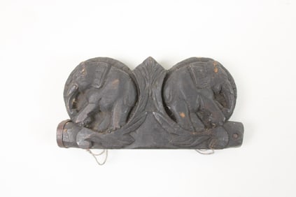 Chinese Opium Scale in Wood Box with Carved Elephants