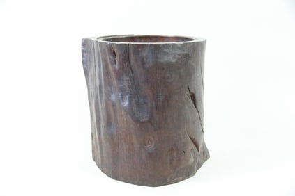 Copper Lined Tree Trunk Japanese Hibachi, Planter