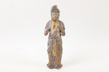 Gilt Wood Bodhisattva Figurative Buddhist Statue