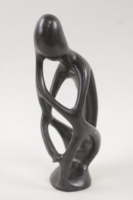 Modernist Abstract Soapstone Thinking Figure Sculpture