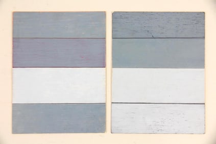 Pair of Clark Murray Monochromatic Minimalist Paintings