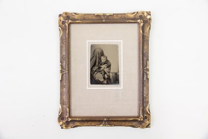Hidden Mother Tintype in Gold Frame