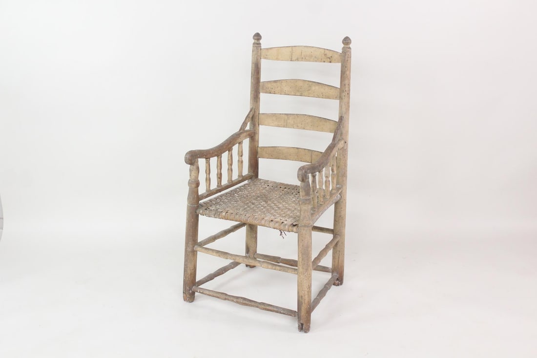 Antique Ladderback & Spindle Side Arm Chair (1 of 16)