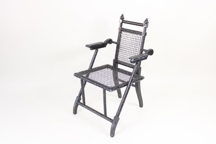 George Hunzinger Black Wood & Mesh Chair 1876