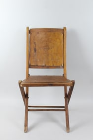 Odd Fellows Lodge, IOOF Pierced Wood Folding Chair