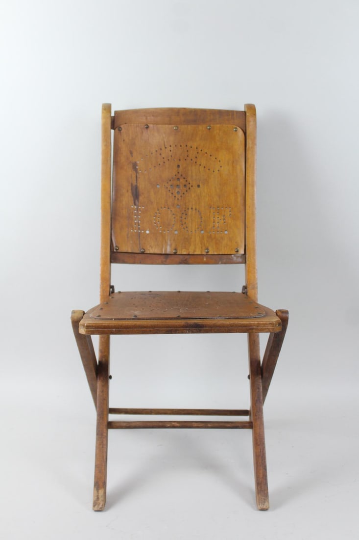 Odd Fellows Lodge, IOOF Pierced Wood Folding Chair (1 of 11)