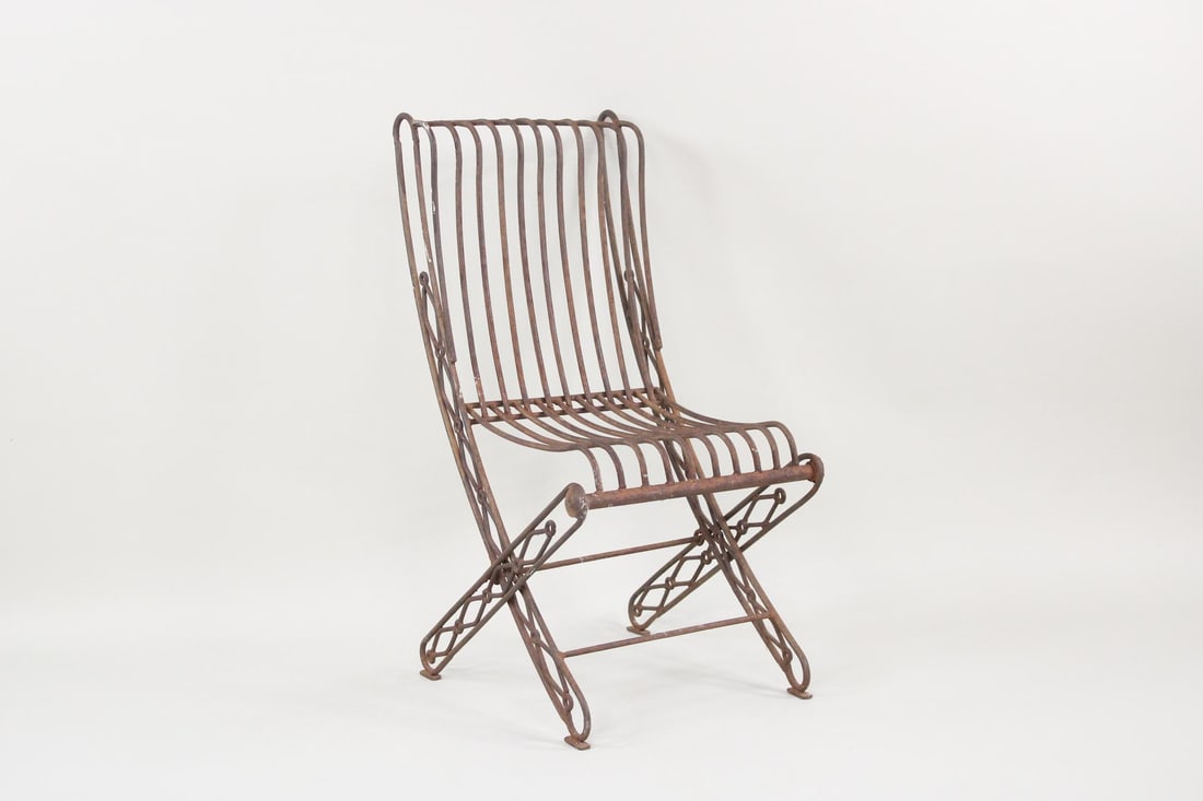 French Wrought Iron Folding Garden Chair (1 of 13)