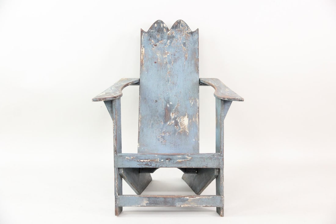 Blue Painted Child's Westport Adirondack Chair with Crown Back (1 of 12)
