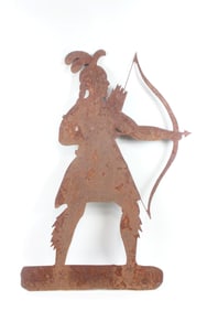 Contemporary Sheet Metal Weathervane Cutout, Native American Indian