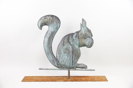Contemporary Patinated Copper Squirrel Weathervane