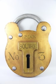 Large Painted Wood Padlock Trade Sign