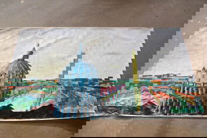 Large 6x11 Ft Painted Canvas Set Decoration, Washington D.C.