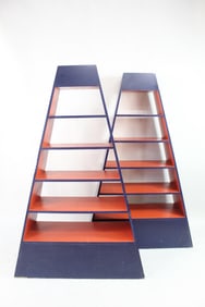 Pair of Postmodern Triangular Bookcase Shelves