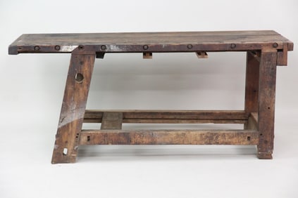 Weathered Butcher Block Work Bench Potting Table