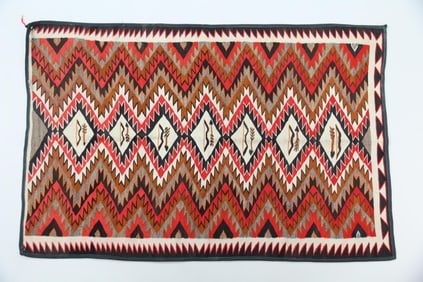 Navajo Dine Red Mesa Rug with Pictorial Bow & Arrow