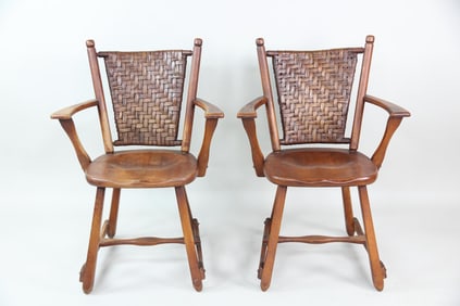 Pair of Old Hickory Dining Armchairs