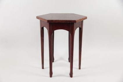 Arts & Crafts Mission Hexagonal Taboret Table